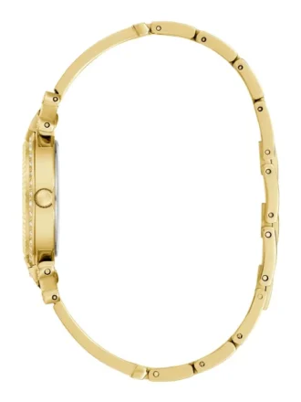 Goudkleurig analoog horloge met strass