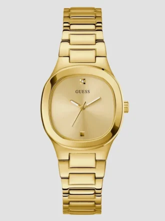 Goudkleurig analoog horloge met studs