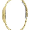 Goudkleurig analoog horloge met vierkant glas Goudkleurig analoog horloge met vierkant glas