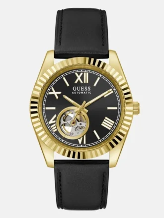 Goudkleurig analoog leren horloge