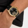 Goudkleurig analoog leren horloge Goudkleurig analoog leren horloge