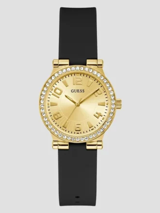 Goudkleurig analoog siliconenhorloge