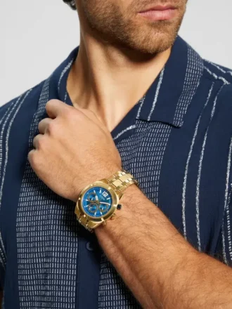 Goudkleurig chronograafhorloge