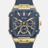 Goudkleurig en blauw multifunctioneel horloge Goudkleurig en blauw multifunctioneel horloge