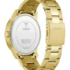 Goudkleurig en blauw multifunctioneel horloge