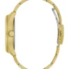 Goudkleurig en blauw multifunctioneel horloge met textuur Goudkleurig en blauw multifunctioneel horloge met textuur