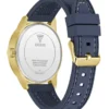 Goudkleurig en blauw siliconen multifunctioneel horloge