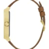 Goudkleurig en bruin lederen analoog horloge Goudkleurig en bruin lederen analoog horloge