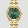 Goudkleurig en groen analoog horloge Goudkleurig en groen analoog horloge