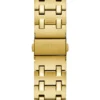 Goudkleurig en groen analoog horloge met zonnestraalpatroon Goudkleurig en groen analoog horloge met zonnestraalpatroon