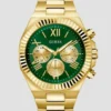 Goudkleurig en groen multifunctioneel horloge Goudkleurig en groen multifunctioneel horloge