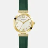 Goudkleurig en lederen analoog horloge Goudkleurig en lederen analoog horloge