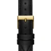 Goudkleurig en lederen analoog horloge met logo