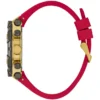 Goudkleurig en rood multifunctioneel horloge met siliconen band