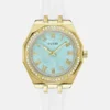 Goudkleurig en wit analoog horloge Goudkleurig en wit analoog horloge
