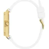 Goudkleurig en wit analoog horloge Goudkleurig en wit analoog horloge