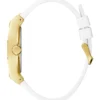 Goudkleurig en wit rechthoekig multifunctioneel horloge Goudkleurig en wit rechthoekig multifunctioneel horloge