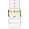 Goudkleurig en wit rechthoekig multifunctioneel horloge Goudkleurig en wit rechthoekig multifunctioneel horloge