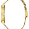 Goudkleurig en zwart analoog horloge