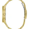 Goudkleurig en zwart analoog horloge
