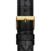 Goudkleurig en zwart analoog leren horloge