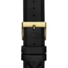 Goudkleurig en zwart lederen multifunctioneel horloge