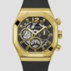 Goudkleurig en zwart multifunctioneel horloge Goudkleurig en zwart multifunctioneel horloge