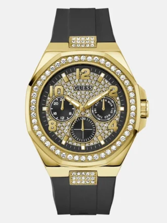 Goudkleurig en zwart multifunctioneel horloge