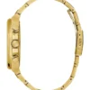 Goudkleurig en zwart multifunctioneel horloge