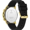 Goudkleurig en zwart multifunctioneel horloge met siliconenband