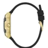 Goudkleurig en zwart multifunctioneel horloge met siliconenband