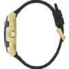 Goudkleurig en zwart multifunctioneel horloge met siliconenband