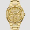 Goudkleurig multifunctioneel horloge met kristallen Goudkleurig multifunctioneel horloge met kristallen