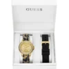 Goudkleurig multifunctioneel horloge met leren band
