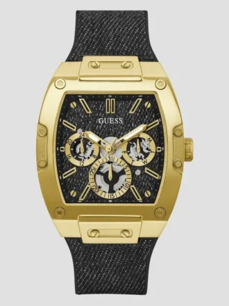 Goudkleurig multifunctioneel horloge met siliconen band
