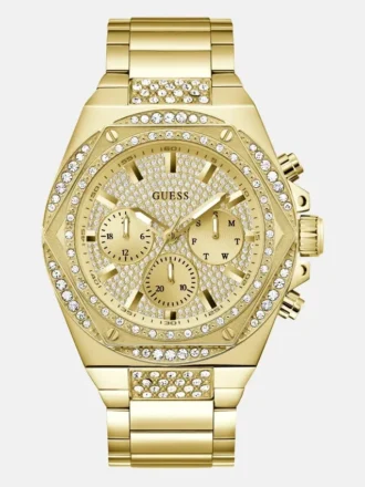 Goudkleurig multifunctioneel horloge met strass