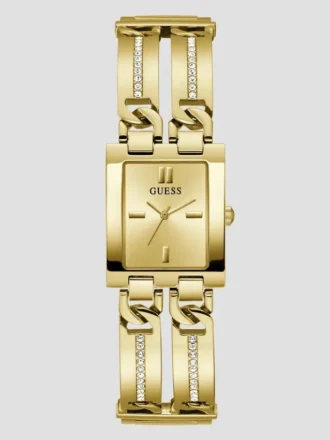 Goudkleurig vierkant analoog horloge