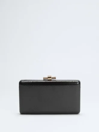 Goudkleurige python clutch