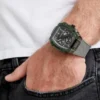 Groen en grijs multifunctioneel siliconenhorloge