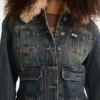 Guess Originals denim pilotenjas met imitatiebont