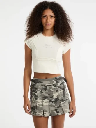 Guess Originals Eco T-shirt met ruwe rand en strass