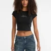 Guess Originals Eco T-shirt met ruwe rand en strass