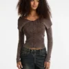 Guess Originals geribbeld vest met omgeslagen kraag Guess Originals geribbeld vest met omgeslagen kraag