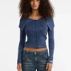 Guess Originals geribbeld vest met omgeslagen kraag Guess Originals geribbeld vest met omgeslagen kraag