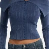 Guess Originals geribbeld vest met omgeslagen kraag Guess Originals geribbeld vest met omgeslagen kraag