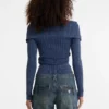 Guess Originals geribbeld vest met omgeslagen kraag Guess Originals geribbeld vest met omgeslagen kraag