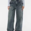 Guess Originals jeans met dubbele opgestikte zakken en wijde pijpen