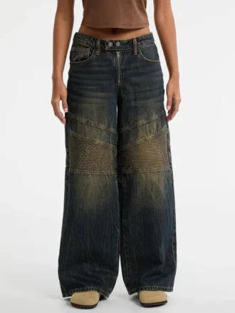 Guess Originals Moto-jeans met wijde pijpen