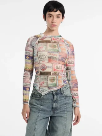 Guess Originals Top van bedrukt mesh