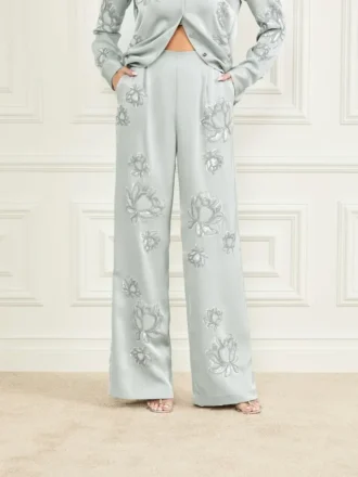 Gwen broek met geborduurde bloemen